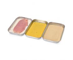 Navaris 3X Bac de Cuisson en INOX - Plat Rectangulaire en Acier Inoxydable - Plateau de Cuisson Four pour Pâtisserie Gratin Frites - 23 x 15 x 3 cm