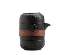 winnerruby Ensemble De Théière De Voyage Portable, Théière Chinoise De Kung Fu, 1 Kit De 2 Mini Tasses, Tasses À Thé avec Sac pour Voyage De Pique-Nique en Plein Air