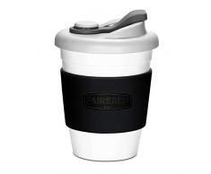 Tasse à Café Mug Café Écologique Réutilisable, Tasse à Boire à Emporter avec Couvercle Coffee-To-Go Gobelet Café avec Manche Antidérapante en PLA Biodégradable 340ML/12oz Noir