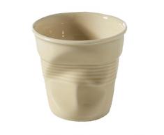 REVOL RV640647 Tasse Espresso froissé, Porcelaine, Vanille, 6,5 x 6,5 x 6 cm