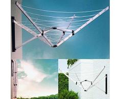 Durable Outil Mural 5 Bras 26m Séchoir à Vêtements Pliable Concertina Chiffon Sécheuse Ligne à Linge