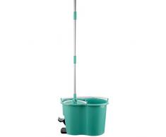 CLEANmaxx 05549 Seau Spécial Vadrouille | Super Balai à Franges | Système de filtration à deux chambres | Filtre à eau sale | Essorage facile | Conçu en Allemagne | turquoise