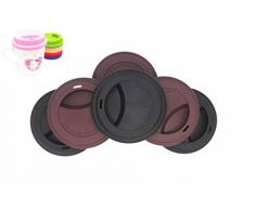 NanTun Coque en Silicone Boire Couvercle étanche Tasse couvercles réutilisables Mug à café couvercles couvertures de Tasse à café Lot DE 6 3 Black and 3 Coffee