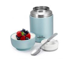 Comfook Récipient à Lunch Isotherme pour biberon Thermos Boîte à Lunch Bento Vide en Acier Inoxydable de 28 oz en Acier Inoxydable pour Enfant Adulte avec cuillère Pliante