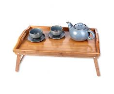 Schramm® Plateau Petit-déjeuner en Bambou Plateau en Bambou Pliable Plateau de Service pour Le Petit-déjeuner au lit Plateau de lit avec Pieds pour Se Tenir Debout