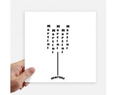 DIYthinker Martini avec sa Coupe Autocollant carré de 20 cm Mur Valise pour Ordinateur Portable Motobike Decal 4Pcs 20cm x 20cm Multicolor