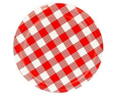 Cap+CroTo 82 Lot de 25 bocaux en Verre pour Conservation de Confiture Couvercles Rouges à Carreaux Capacité 230 ML