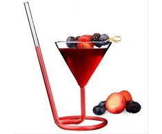 Creative Screw Spiral Straw Molecule Cocktail Glass Bar Party Goblet Martini Champagne Coupes Wine Glasses Charmes