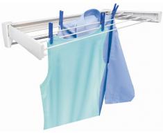 Leifheit Séchoir mural Telegant 36 Protect Plus, étendoir mural extensible et compact, séchoir à linge avec 5 barres de séchage, longueur totale de 3,60 m