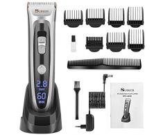 Coffret Cheveux Homme, Tondeuse Cheveux 7 Sabots, Lames Céramique Auto-Affûtées