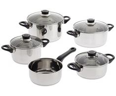 KRÃGER 2077412 Batterie de Cuisine Apollo 9 pcs en Acier affiné, INOX, 5 pièces