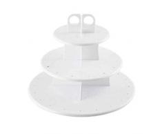 Présentoir à gâteaux /3 Étage Cupcake Supporter/Empiler Fête Mariage Entreprise gâteau Dessert La tour/etagenplatte présentoir pour gâteau de Mariage,Blanc, Plastique
