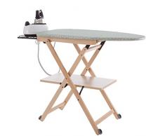 Arredamenti Italia AR_IT- 621 STIROCOMODO Planche à Repasser Réglable/Pliable Hêtre Massif couleur Naturelle 135 x 88 x 45 cm