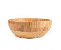 Fablcrew Saladier en Bambou Rond,Bol à Salade Rond, Bol à Salade en Bambou Bol de Service Rond en Bois pour Salade Collations aux Fruits