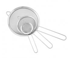 Ipow - Lot de 3 Passoire avec poignée passoire cuisine pour égoutter Nouille/Riz/Légumes/blanc dœuf etc, trois taille 7cm, 12cm et 18cm