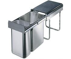 Wesco acier double 30 DT Poubelle encastrable, 254 x 385 x 475 mm, 1 x 20/1 x 10 L, 1 pièce, 103371233
