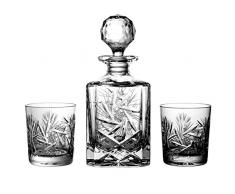 Lot de 6 Verres à Whisky en Cristal au Plomb Aljulia avec 1 Carafe à Whisky