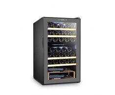 La Sommelière - Cave à Vin de Service - Cave à Vin Dual Zone - Cave à Vin 33 Bouteilles - Système Anti-Vibration et Hygrométrie Régulée - Noire Avec Éclairage Intérieur LED
