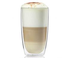 Dimono Verre à Double paroi Verre à Eau 450ml Verre à Double paroi Verres à Long Drink Latte Macchiato de