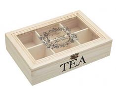 Kitchen Craft KCLXTEABOX Boîte à Thé, Bois, Marron, 20 cm