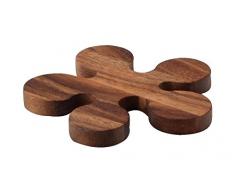 Continenta Dessous de Plat en Bois dacacia avec Motif de trèfle et de qualité supérieure - Dimensions : Ø 13 x 1,2 cm