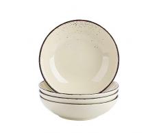 vancasso, Série Navia, Assiette Creuse en Céramique, Assiette à Soupe Saladier Faïence, 4 Pièces- 700 ML