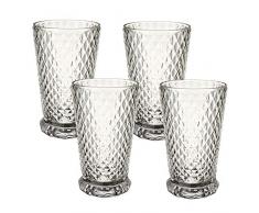 Villeroy&Boch 11-7319-8260 Villeroy & Boch-Boston Flare Lot de 4 verres longdrink en cristal avec motif de losange extravagant, grande surface de rangement, passe au lave-vaisselle