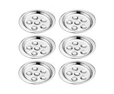 FLAMEER 6 Pcs en Acier Inoxydable Français Escargot Plaque Plateau Escargot