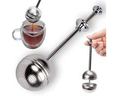 Scelet Passoire à thé en Acier Inoxydable Boule à thé à Long Manche Filtre à thé Machine à tremper Le thé Filtre à thé en Acier Inoxydable