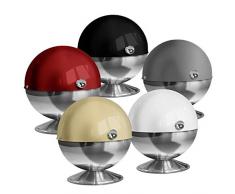 Sucrier - Boite à Sucre | Boule à Sucre avec Couvercle Rabattable & Poignée | Acier Inoxydable | 5 Couleurs Modernes (Rouge)