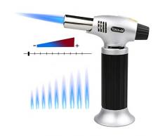 Gifort Chalumeau de Cuisine, Torche à Gaz, Torche Culinaire, Professionnel Torche de Cuisine 1300°C pour crème à brulée, Cuisson Barbecue(Butane Non Inclus)