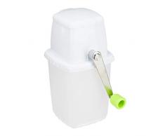 Relaxdays Broyeur à Glace Manuel avec manivelle et Accessoires de Bar sans Alimentation, Acier Inoxydable, Ice Crusher, Blanc/Vert