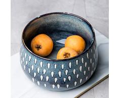 Faïence Jatte en céramique Bleu Marine Blanc en céramique Bols de mélange Saladier Ensemble Antiderapant Beau Design extérieur Fournitures de Cuisine