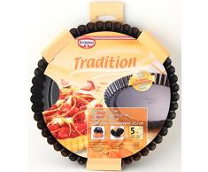 Dr.Oetker 1457 Moule à tarte 22cm, moule à tarte renversé, moule à gâteau fruits, acier anti-adhésif, 1 pièce