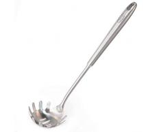 Newness Cuillère de pâtes, 33.7 cm Cuillère à Spaghetti [Antirouille, Résistance à la Chaleur] Durable 304 en acier inoxydable Cuillère à Pâtes avec Poignée Ronde Ergonomique Vide pour Cuisine