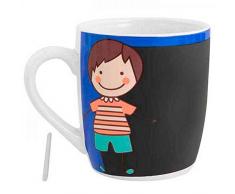 The Collection Mug Ardoise Enfant avec Craie Blanche Incluse. Lot de 4 unités.