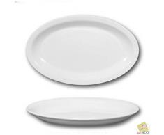 Plat ovale porcelaine blanche - L 32 cm - Roma