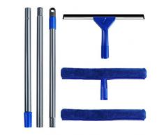 MASTERTOP Raclette de Nettoyage pour Fenêtre 132 CM avec Manche Télescopique Raclette Lave-Vitre et Verre en Caoutchouc Raclette Longue de l’Eau sur Miroir Raclette Douche et Sol pour Salle de Bain