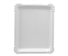Papstar Lot de 250 Assiettes Carton Pure Rectangulaire. Dim.:165x200mm