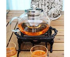 Sungmor Chauffe-Plat Chauffe-Plat pour théière en Fonte Heavy Duty en Fonte | Poêle décoratif Chauffe-Plateaux pour Villa Yard Balcony-Square