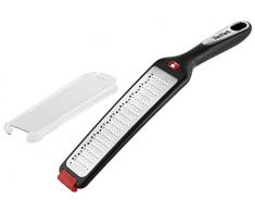 Tefal K2070714 Ingenio Râpe à fromage à Main à deux lames ustensile de cuisine résistant noir et rouge sans bisphénol A avec insert en silicone