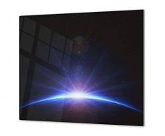 Planche à découper en verre trempé – Couvre-cuisinière et protège-plain de travail en verre résistant – UNE PIÈCE (60x52 cm) ou DEUX PIÈCES (30x52 cm chacune); D01 Série Abstract: Cosmos 1