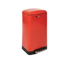 MaxxGarden Poubelle de Cuisine en Acier Inoxydable à pédale 50L Rouge