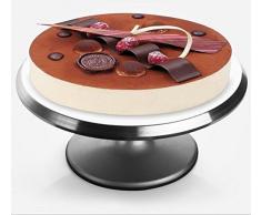 SZFMMY® Plateau tournant robuste et professionnel en alliage d’aluminium pour décoration de gâteaux