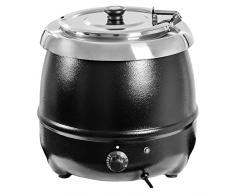 Royal Catering Soupière Electrique Professionnelle RCST-9400 (10L, 400W, 37x33x35cm, poignée réfractaire, charnière en acier inoxydable)