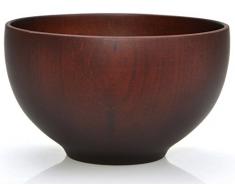 Bol de riz japonais traditionnel fabriqué à partir de bois de châtaignier - 12 cm - servir le riz, soupes, desserts et des collations avec un style asiatique (noir)