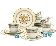 Creatable, 10839, Série Majestosa, Service à café de 18 pièces, Porcelaine, Multicolore, 43 x 25 x 19 cm