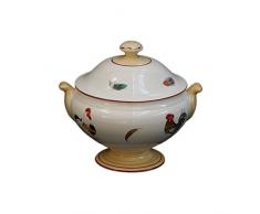 Faïencerie de Niderviller ~ Soupière Ronde Cour Normande Paille faïence