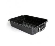 Beka 14721324 Kitchen Roc Plat à four en acier émaillé noir moucheté 32 cm