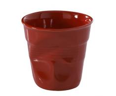 Revol RV619088 Tasse Espresso froissé, Porcelaine, Rouge, 6,5 x 6,5 x 6 cm